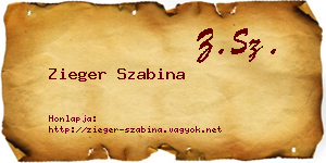Zieger Szabina névjegykártya